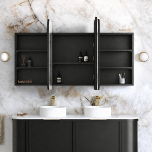 OTTI NEWPORT BLACK OAK SHAVING CABINET 1500X750MM