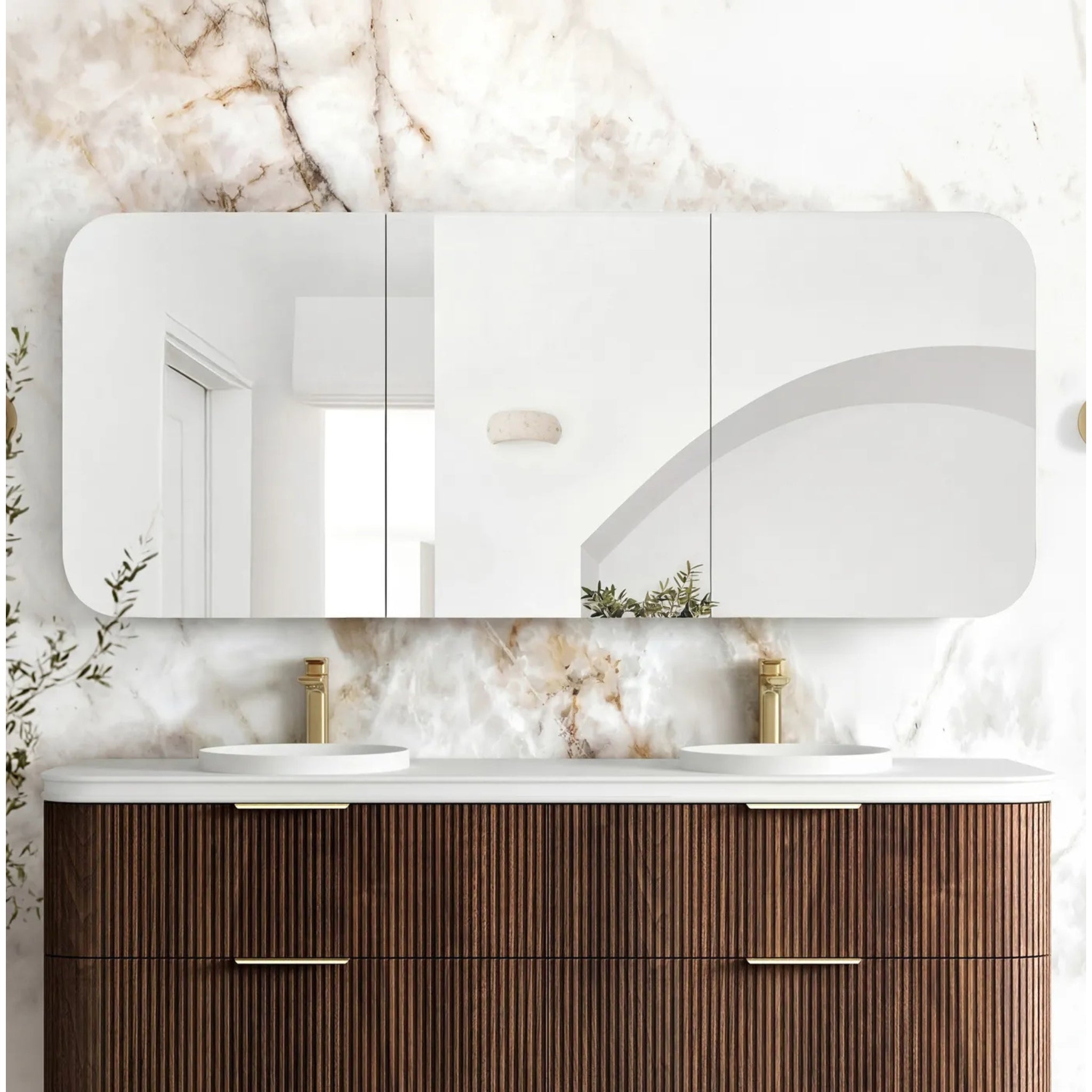 OTTI NEWPORT SABLE WALNUT SHAVING CABINET 1800X750MM