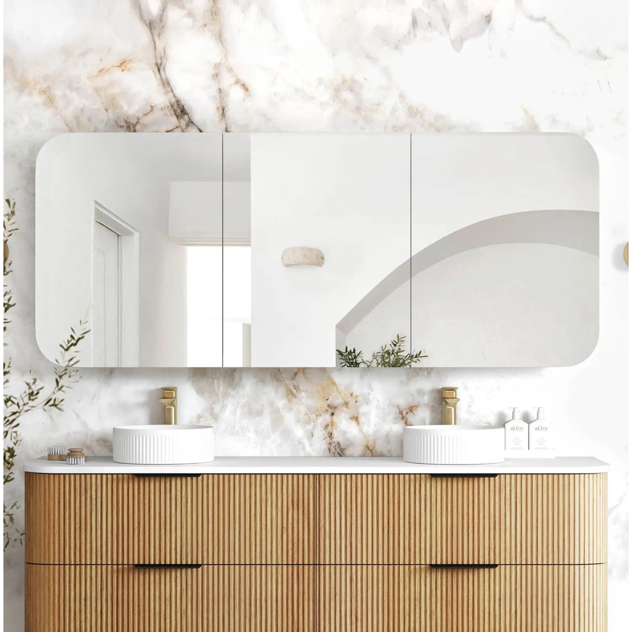 OTTI NEWPORT WOODLAND OAK SHAVING CABINET 1800X750MM