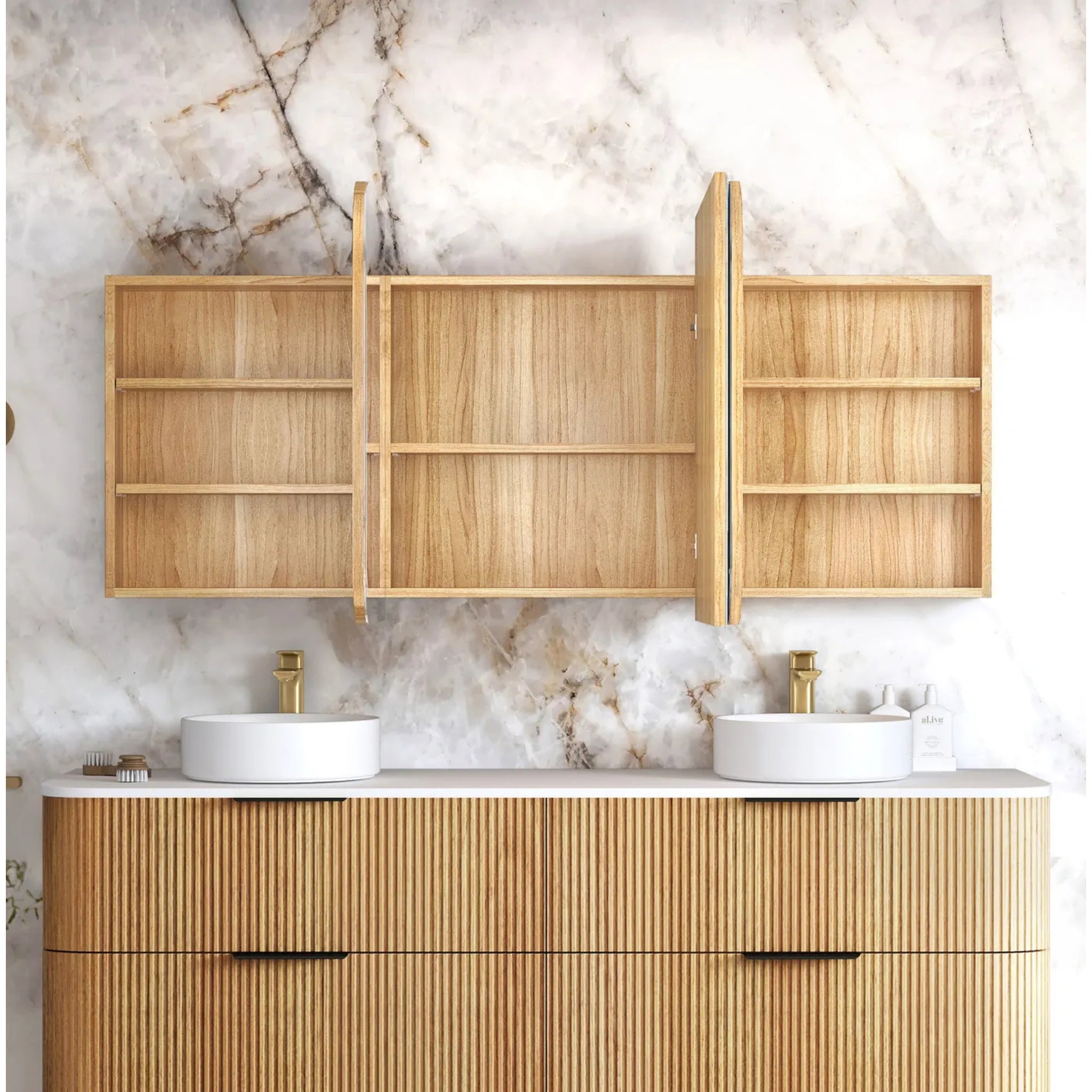 OTTI NEWPORT WOODLAND OAK SHAVING CABINET 1800X750MM