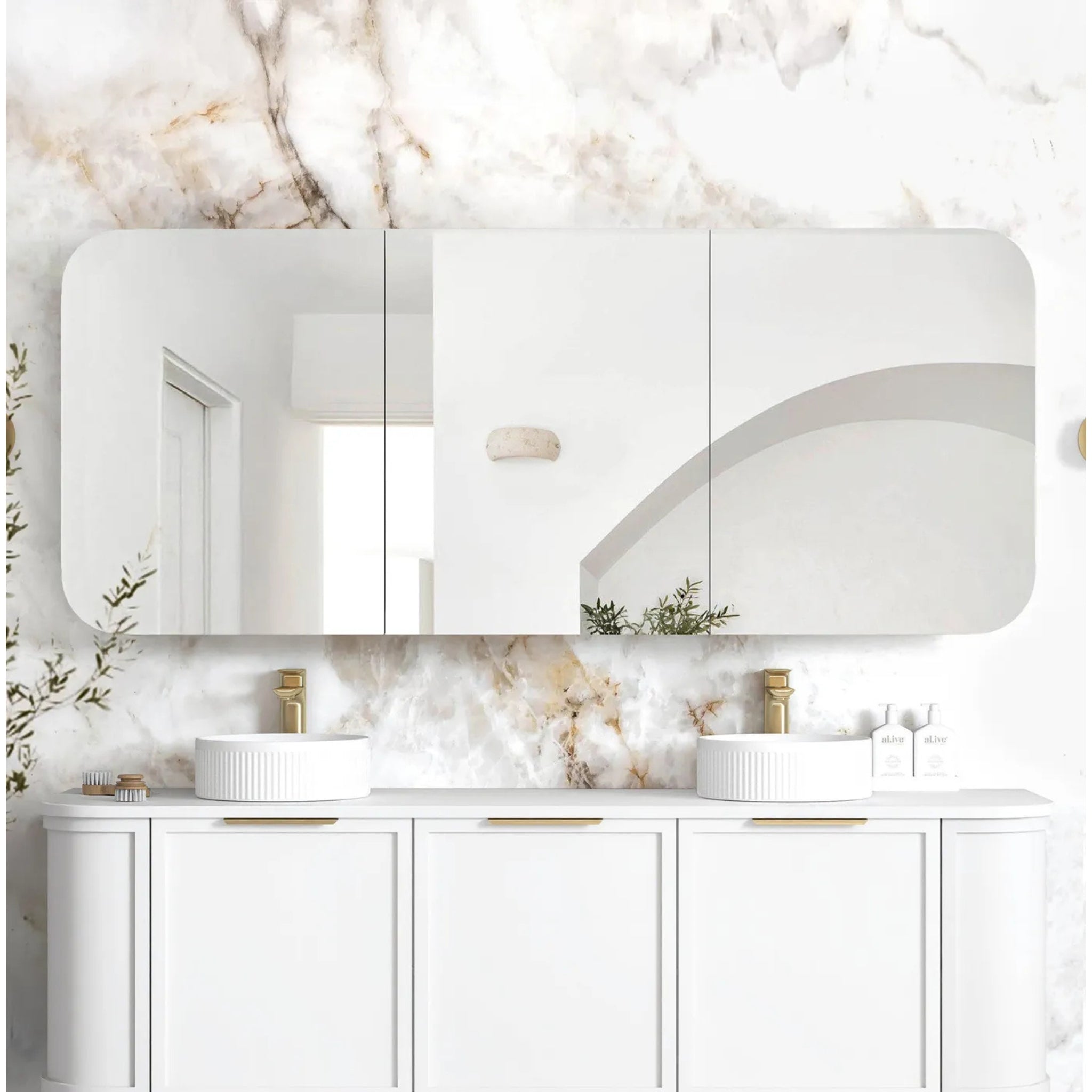 OTTI NEWPORT MATTE WHITE SHAVING CABINET 1800X750MM