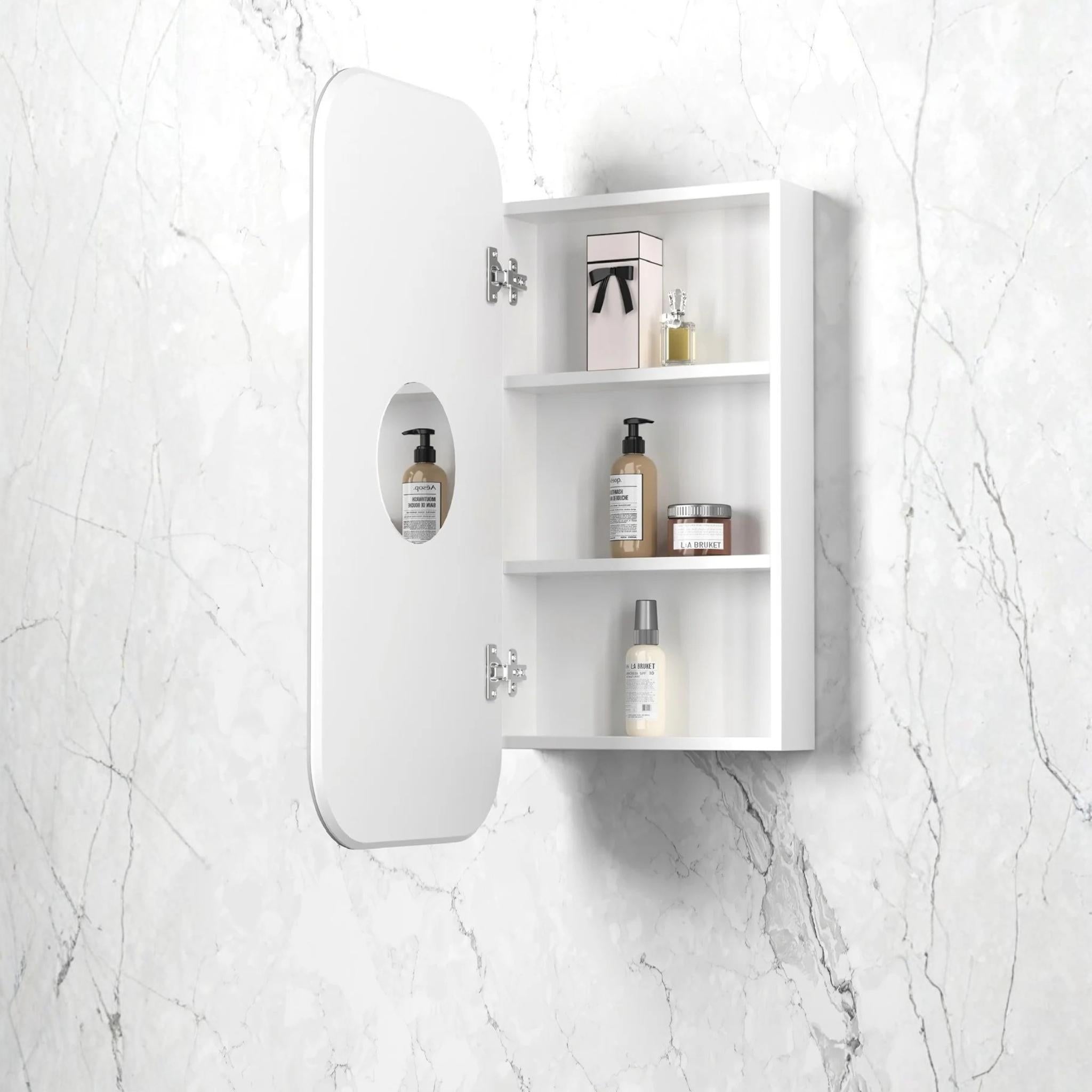 OTTI NEWPORT MATTE WHITE SHAVING CABINET 450X900MM