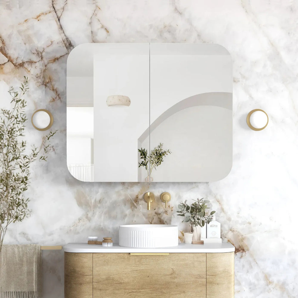 OTTI NEWPORT NATURAL OAK SHAVING CABINET 900X750MM