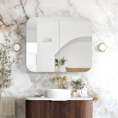 OTTI NEWPORT SABLE WALNUT SHAVING CABINET 900X750MM