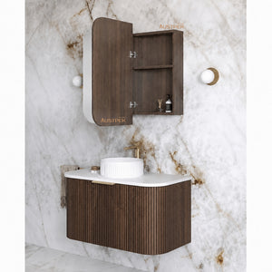 OTTI NEWPORT SABLE WALNUT SHAVING CABINET 900X750MM