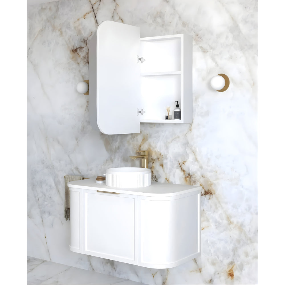 OTTI NEWPORT MATTE WHITE SHAVING CABINET 900X750MM
