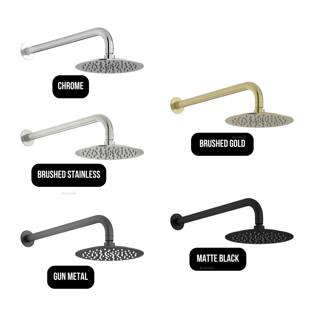 LINKWARE ELLE 316 RAIN SHOWER HEAD AND ARM 250MM GUN METAL