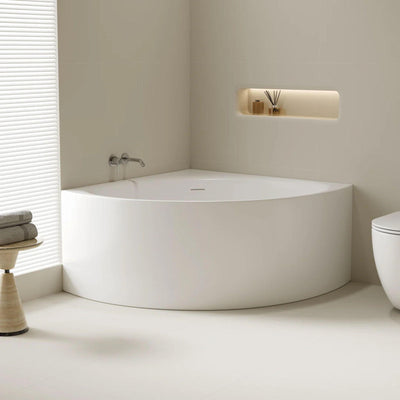 MERCIO STANFORD TRIANGLE CORNER BATHTUB GLOSS WHITE 1200MM