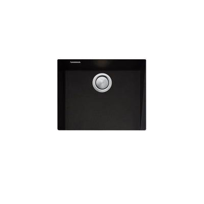 OLIVERI SANTORINI SINGLE BOWL UNDERMOUNT KITCHEN AND LAUNDRY SINK WITH OVERFLOW BLACK 560MM