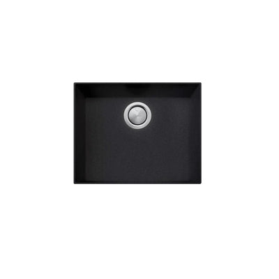 OLIVERI SANTORINI GRANDE SINGLE BOWL UNDERMOUNT KITCHEN SINK BLACK 600MM