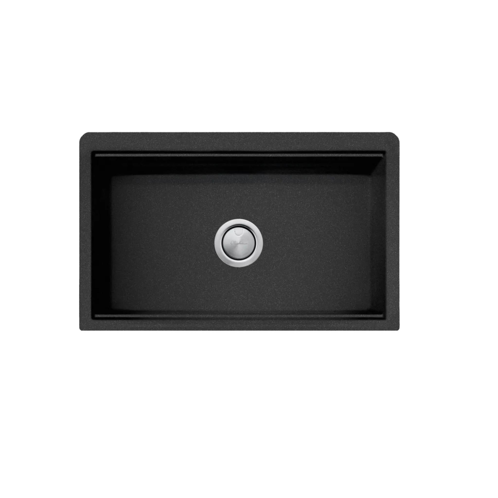 OLIVERI SANTORINI FARMHOUSE SINGLE BOWL UNDERMOUNT KITCHEN SINK BLACK 838MM
