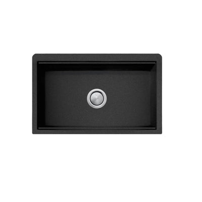 OLIVERI SANTORINI FARMHOUSE SINGLE BOWL UNDERMOUNT KITCHEN SINK BLACK 838MM