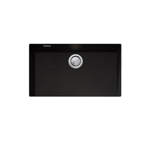 OLIVERI SANTORINI SINGLE BOWL UNDERMOUNT KITCHEN AND LAUNDRY SINK WITH OVERFLOW BLACK 760MM