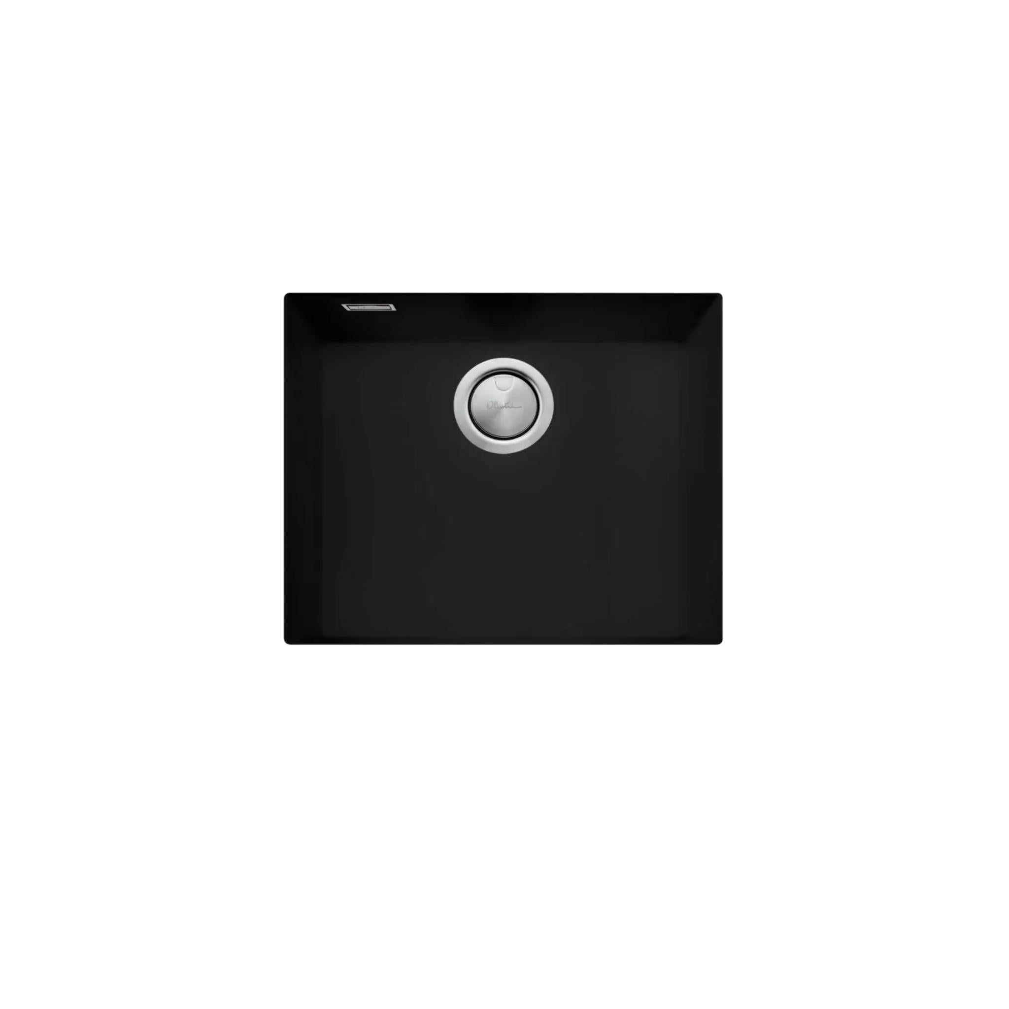 OLIVERI SANTORINI SINGLE BOWL UNDERMOUNT KITCHEN AND LAUNDRY SINK WITH OVERFLOW MATTE BLACK 560MM