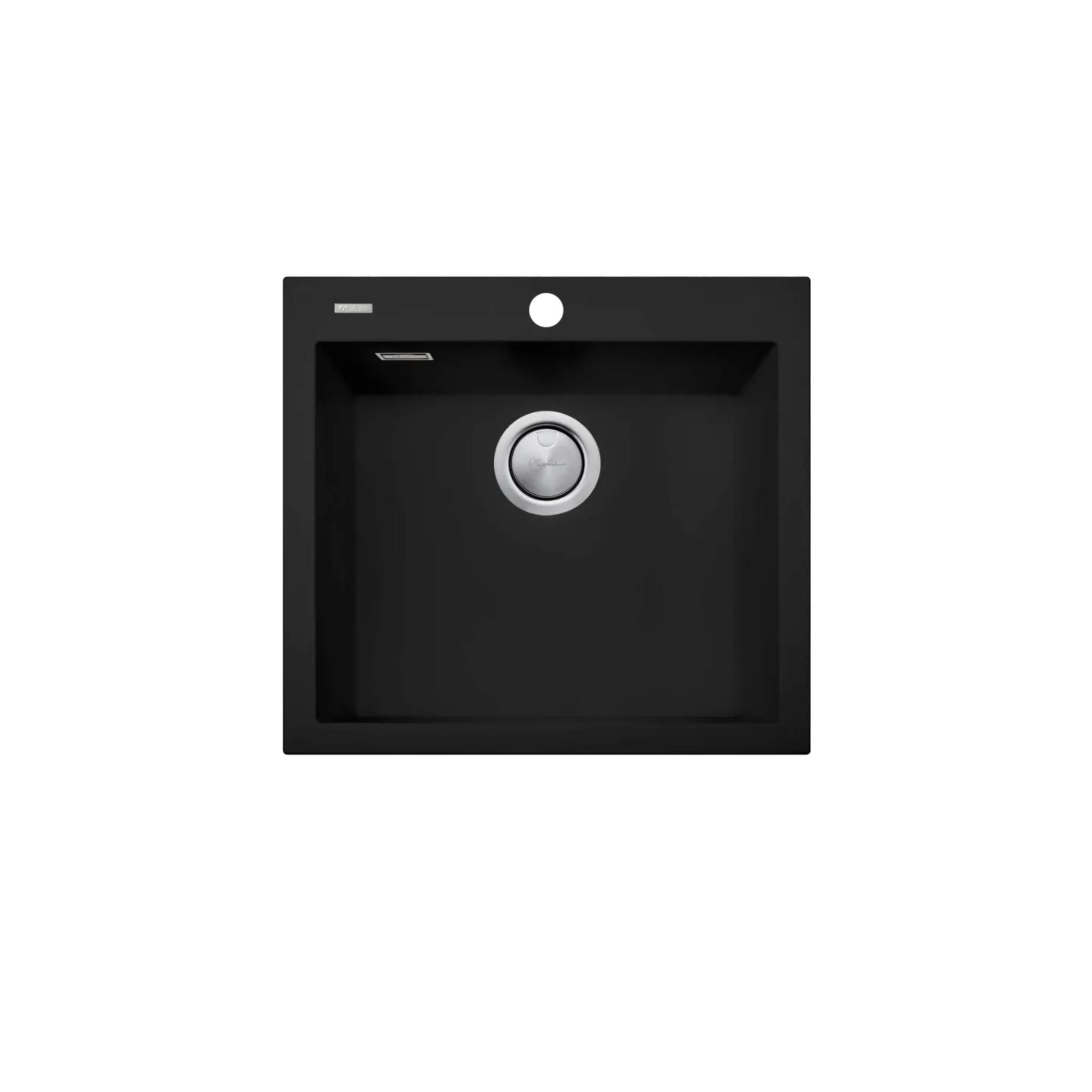 OLIVERI SANTORINI SINGLE BOWL TOPMOUNT ALFRESCO, KITCHEN AND LAUNDRY SINK WITH OVERFLOW MATTE BLACK 560MM