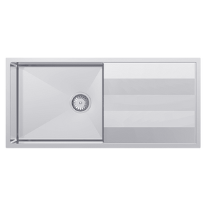 SCHOCK LUGANO SINGLE BOWL KITCHEN SINK WITH DRAINER STAINLESS STEEL 960MM