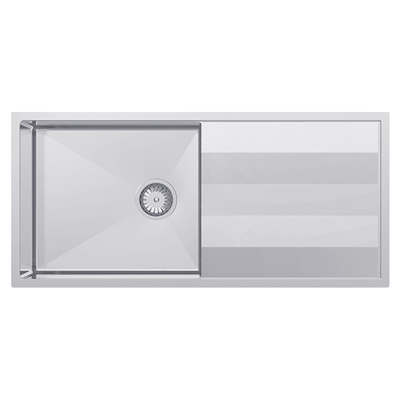 SCHOCK LUGANO SINGLE BOWL KITCHEN SINK WITH DRAINER STAINLESS STEEL 960MM