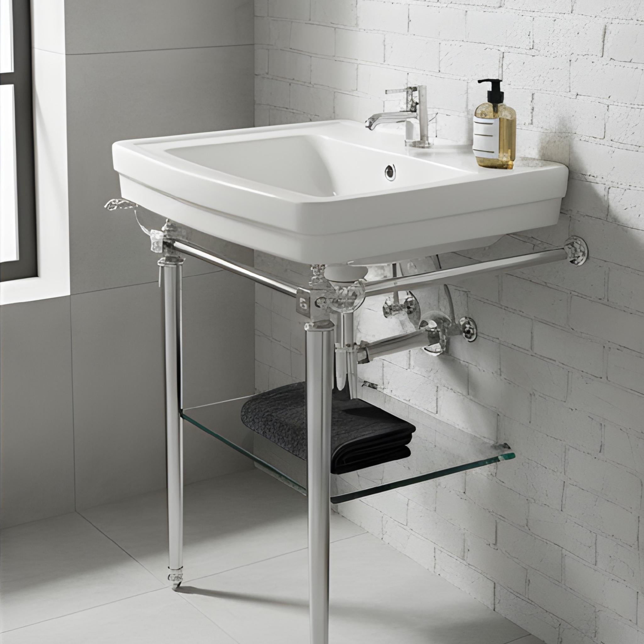 TURNER HASTINGS STAFFORD ENGLISH BASIN STAND CHROME 585MM