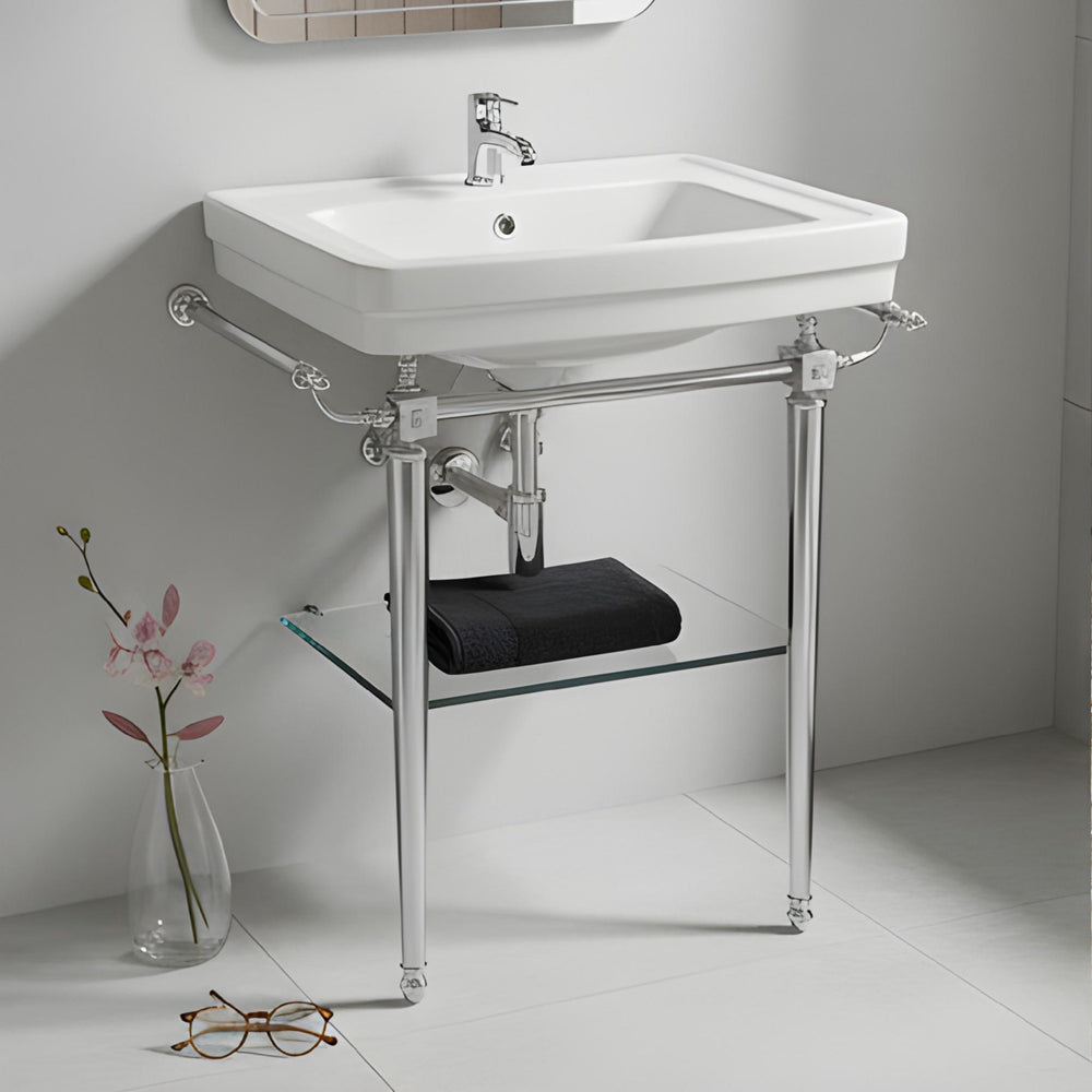 TURNER HASTINGS STAFFORD ENGLISH BASIN STAND CHROME 585MM