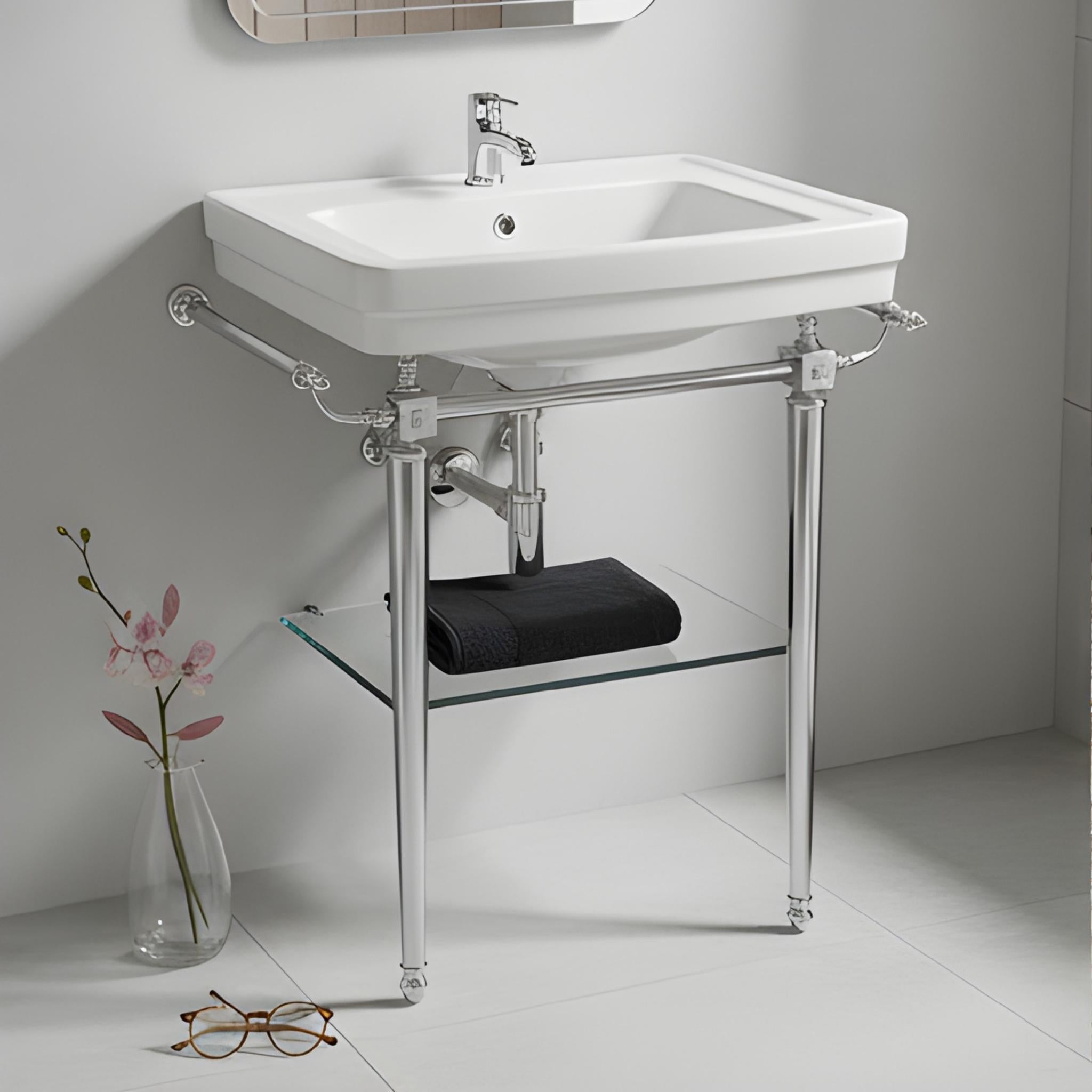 TURNER HASTINGS STAFFORD ENGLISH BASIN STAND CHROME 585MM