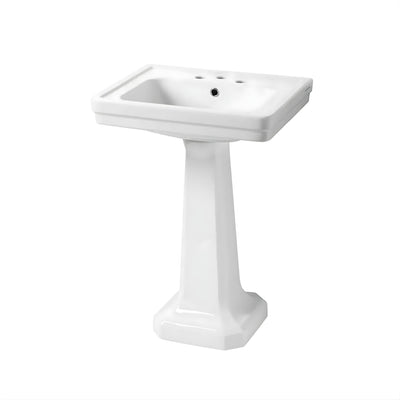 TURNER HASTINGS STAFFORD BASIN & PEDESTAL GLOSS WHITE 585MM X 680MM