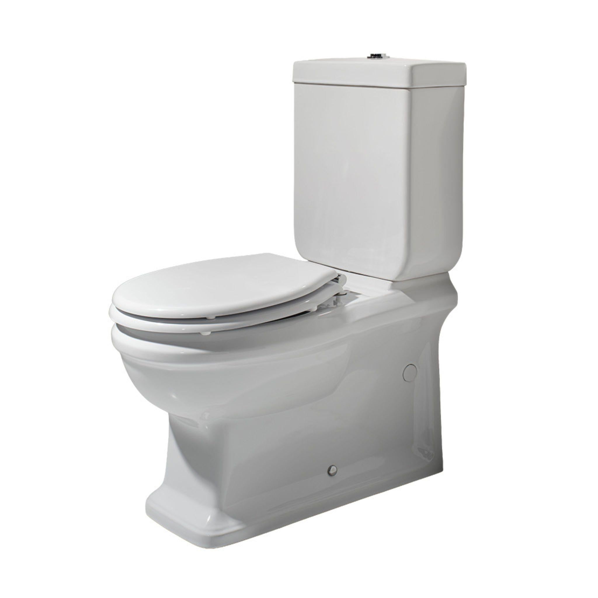 TURNER HASTINGS STAFFORD BACK TO WALL TOILET SUITE GLOSS WHITE WITH CHROME HINGES