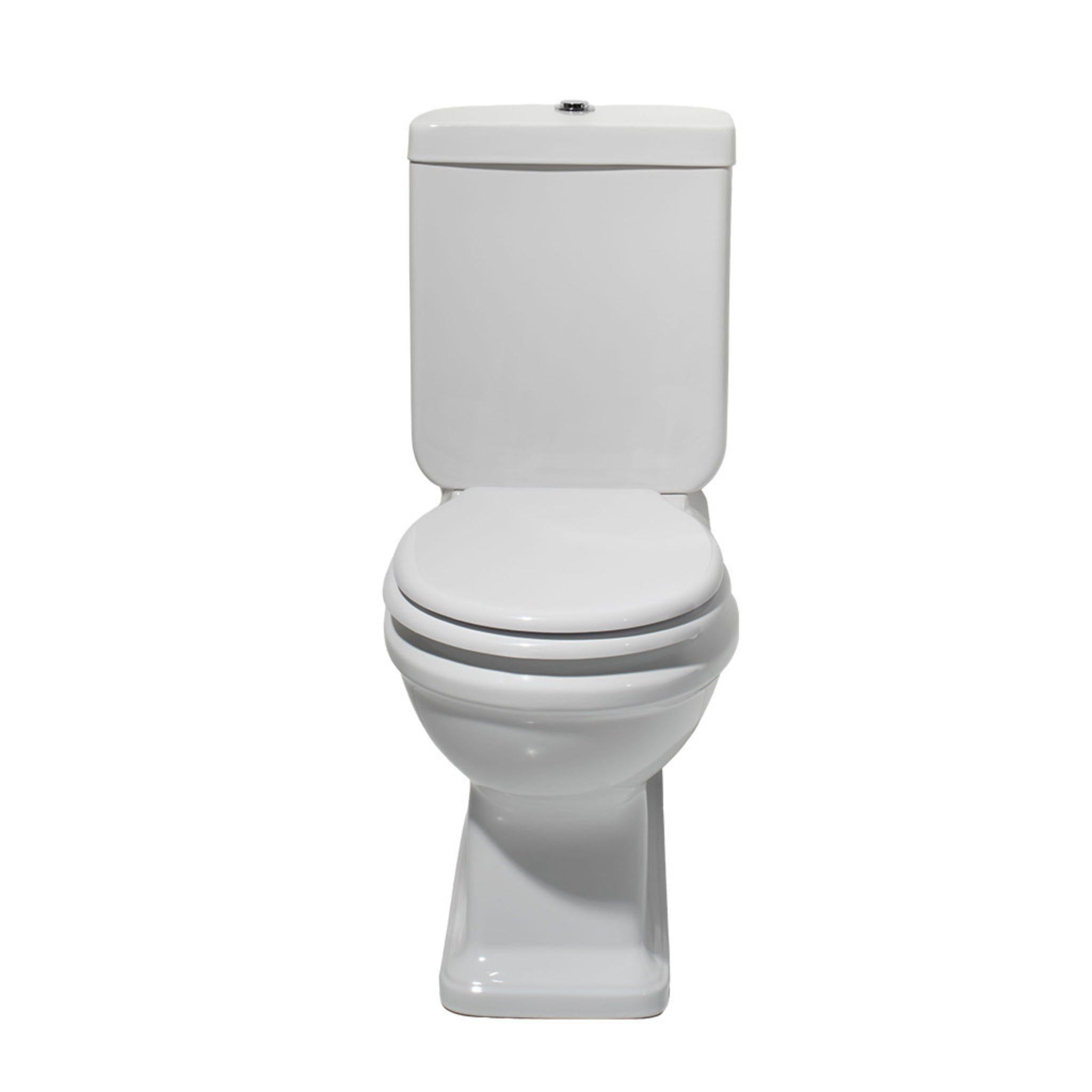 TURNER HASTINGS STAFFORD BACK TO WALL TOILET SUITE GLOSS WHITE WITH CHROME HINGES