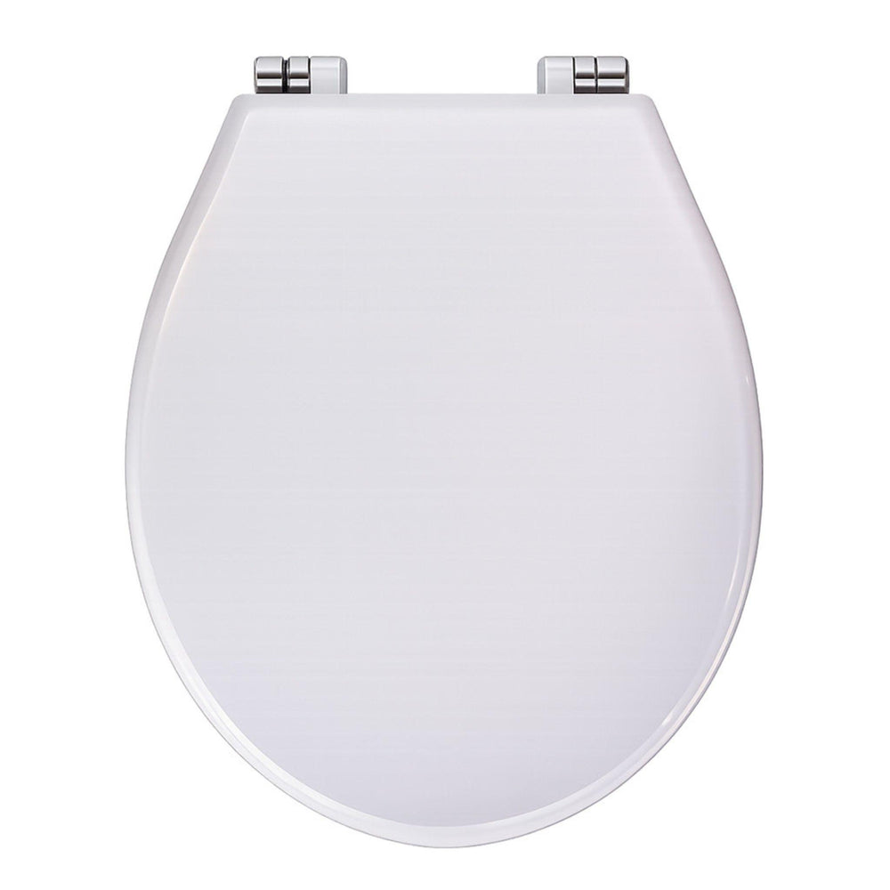 TURNER HASTINGS STAFFORD BACK TO WALL TOILET SUITE GLOSS WHITE WITH CHROME HINGES