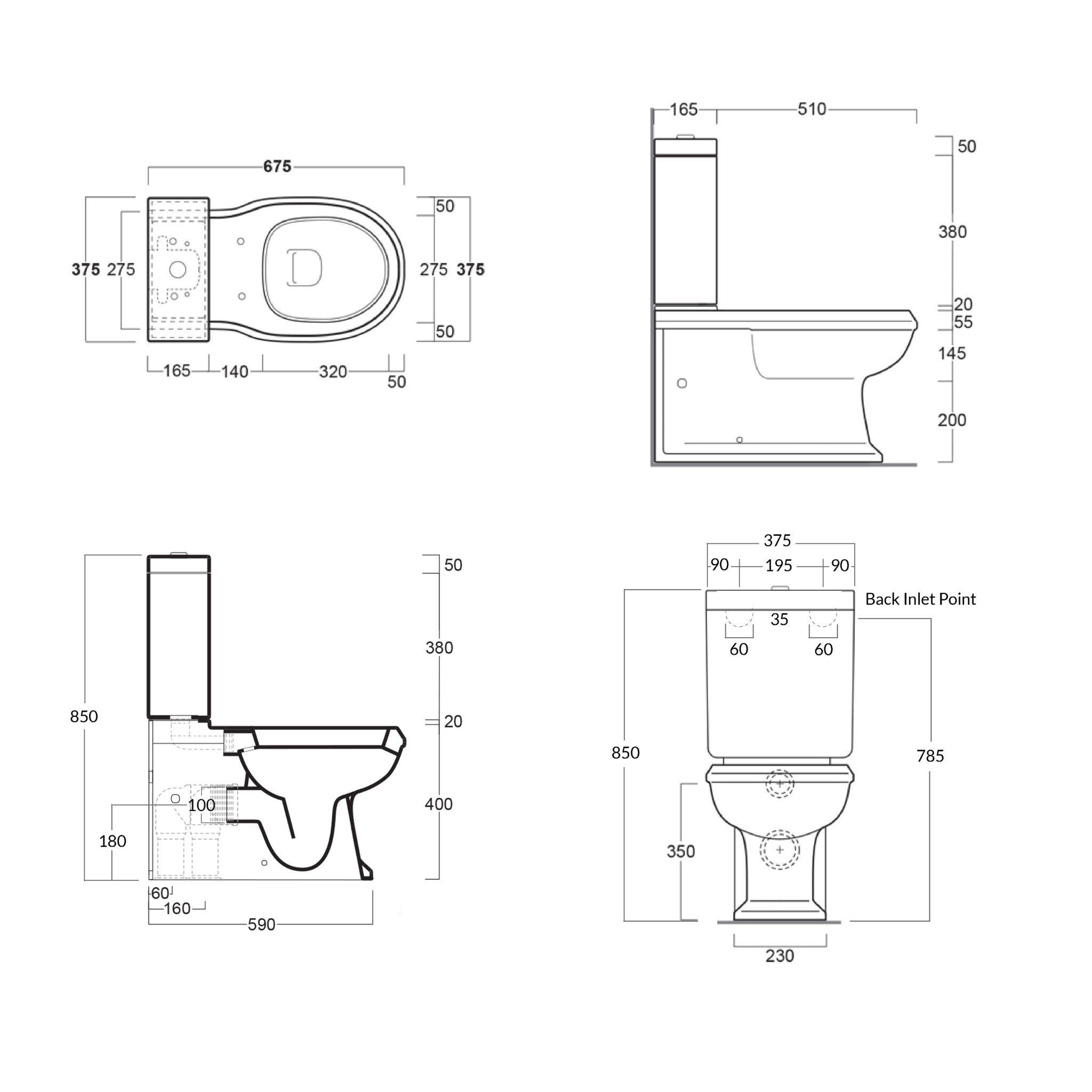 TURNER HASTINGS STAFFORD BACK TO WALL TOILET SUITE GLOSS WHITE WITH CHROME HINGES