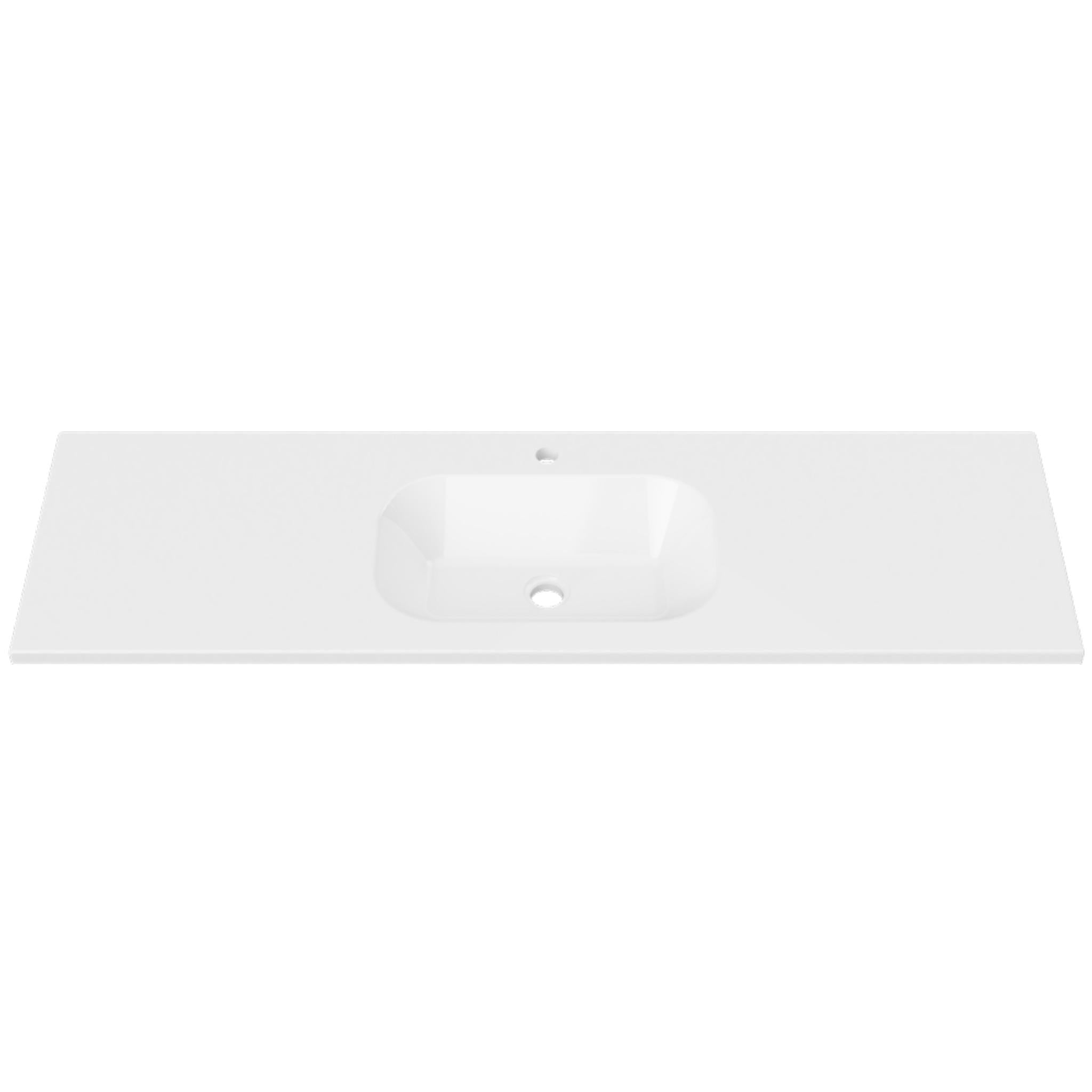DUROCLASS STADIUM GLOSS WHITE SINGLE BOWL UNDERMOUNT VANITY TOP (MULTIPLE SIZES AVAILABLE)
