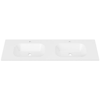 DUROCLASS STADIUM GLOSS WHITE DOUBLE BOWL UNDERMOUNT VANITY TOP (AVAILABLE IN 1500MM AND 1800MM)