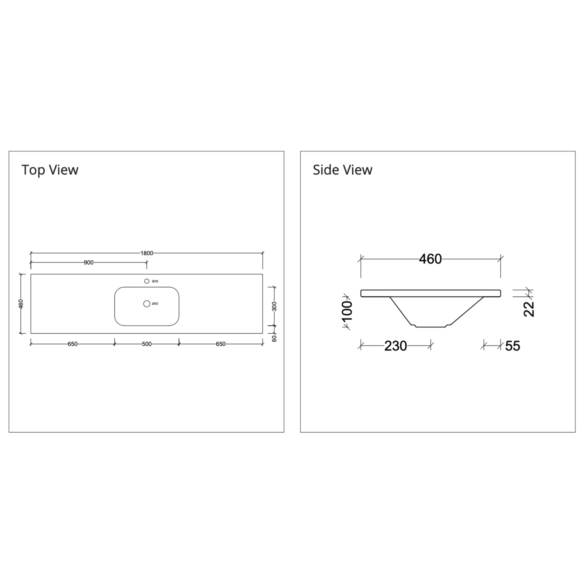 DUROCLASS STADIUM GLOSS WHITE SINGLE BOWL UNDERMOUNT VANITY TOP (MULTIPLE SIZES AVAILABLE)