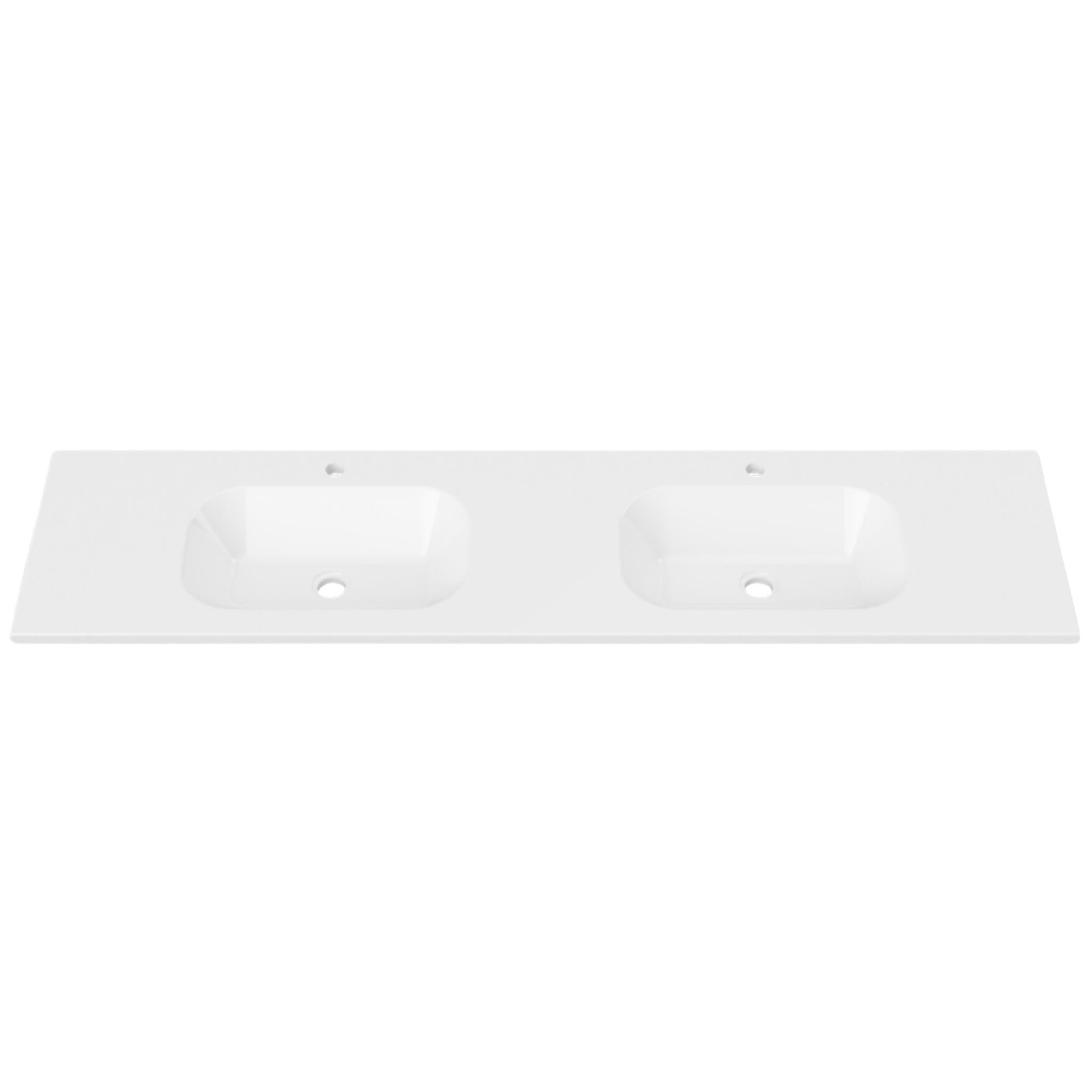DUROCLASS STADIUM GLOSS WHITE DOUBLE BOWL UNDERMOUNT VANITY TOP (AVAILABLE IN 1500MM AND 1800MM)