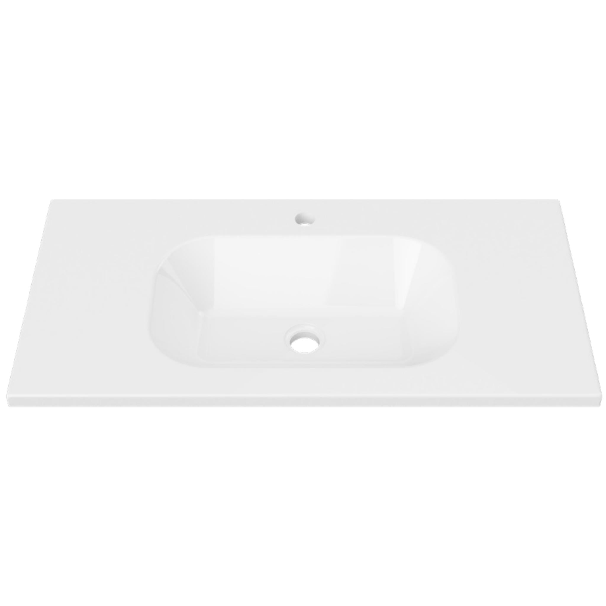 DUROCLASS STADIUM GLOSS WHITE SINGLE BOWL UNDERMOUNT VANITY TOP (MULTIPLE SIZES AVAILABLE)