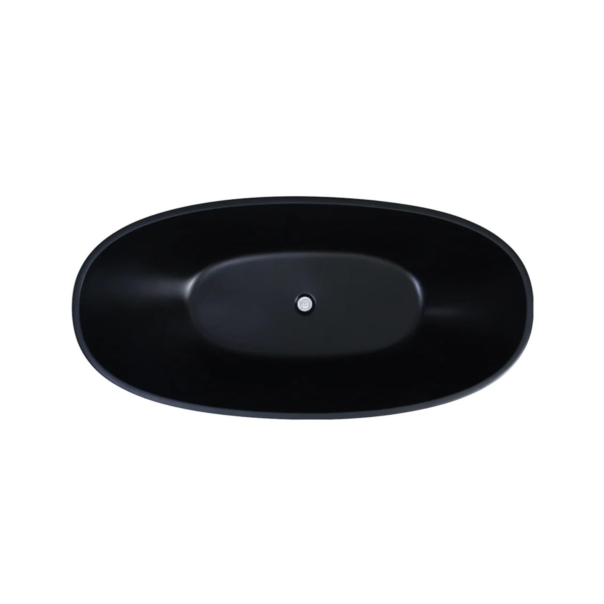 POSEIDON FREE STANDING MATTE BLACK BATHTUB 1500MM