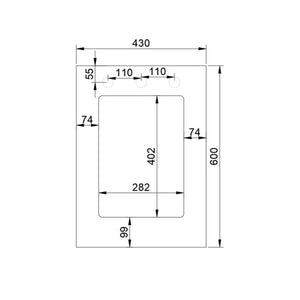 OTTI SOLID SURFACE PURE WHITE 430MM LAUNDRY STONE TOP