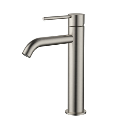 MODERN NATIONAL STAR MINI MID RISE LEAD FREE TALL BASIN MIXER 233MM BRUSHED NICKEL