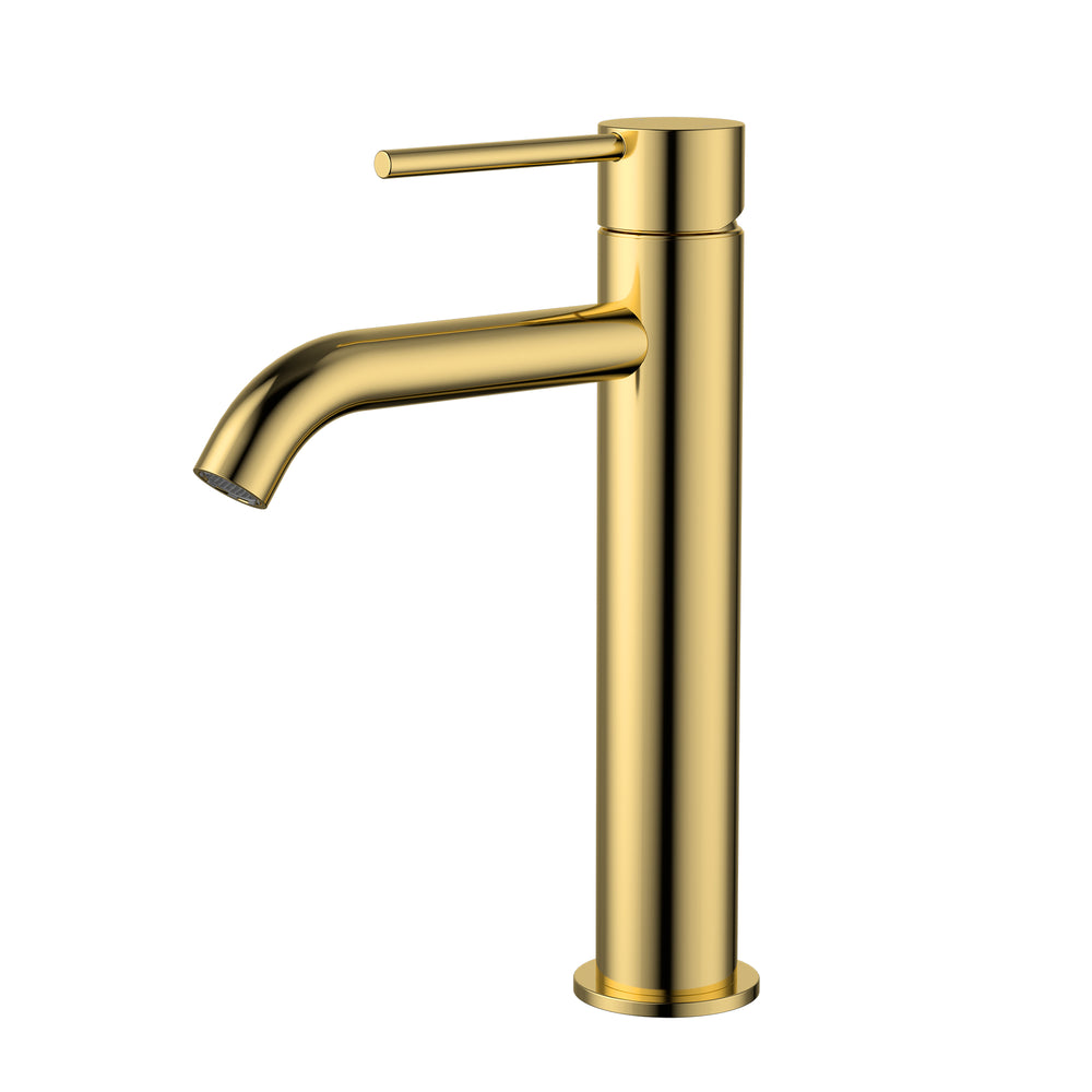 MODERN NATIONAL STAR MINI MID RISE LEAD FREE TALL BASIN MIXER 233MM POLISHED BRASS