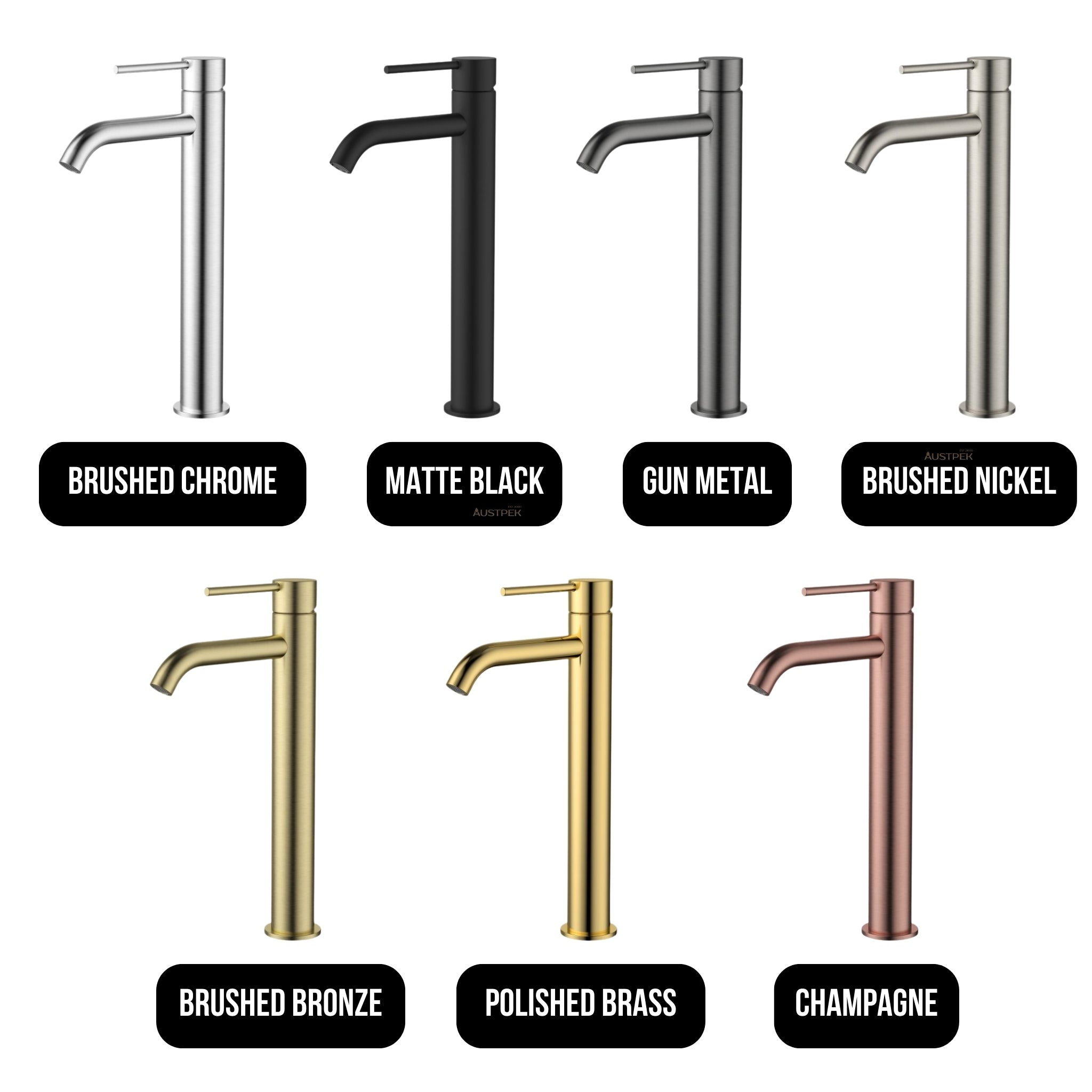 MODERN NATIONAL STAR MINI HIGH RISE LEAD FREE TALL BASIN MIXER 308MM BRUSHED BRONZE