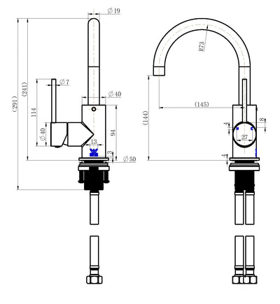 MODERN NATIONAL STAR MINI KITCHEN MIXER 241MM CHROME