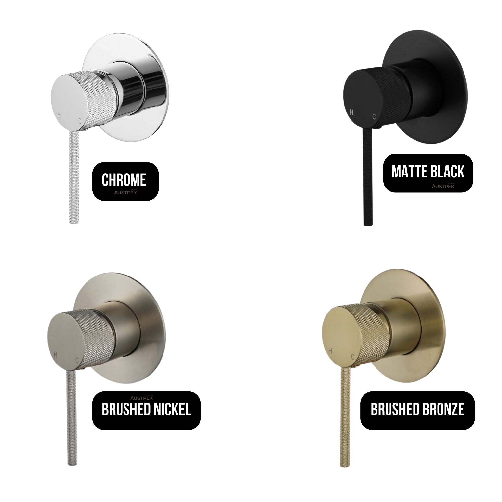 MODERN NATIONAL STAR MINI SHOWER MIXER WITH KNURLED HANDLE BRUSHED BRONZE