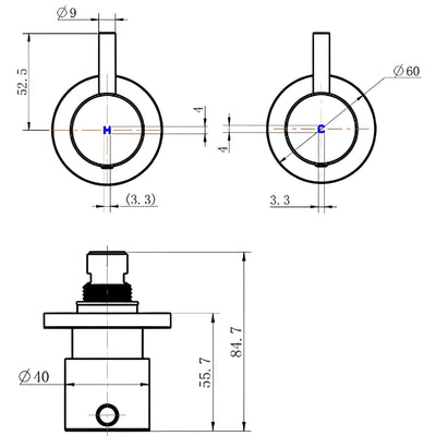 MODERN NATIONAL STAR MINI WALL TOP ASSEMBLIES CHROME
