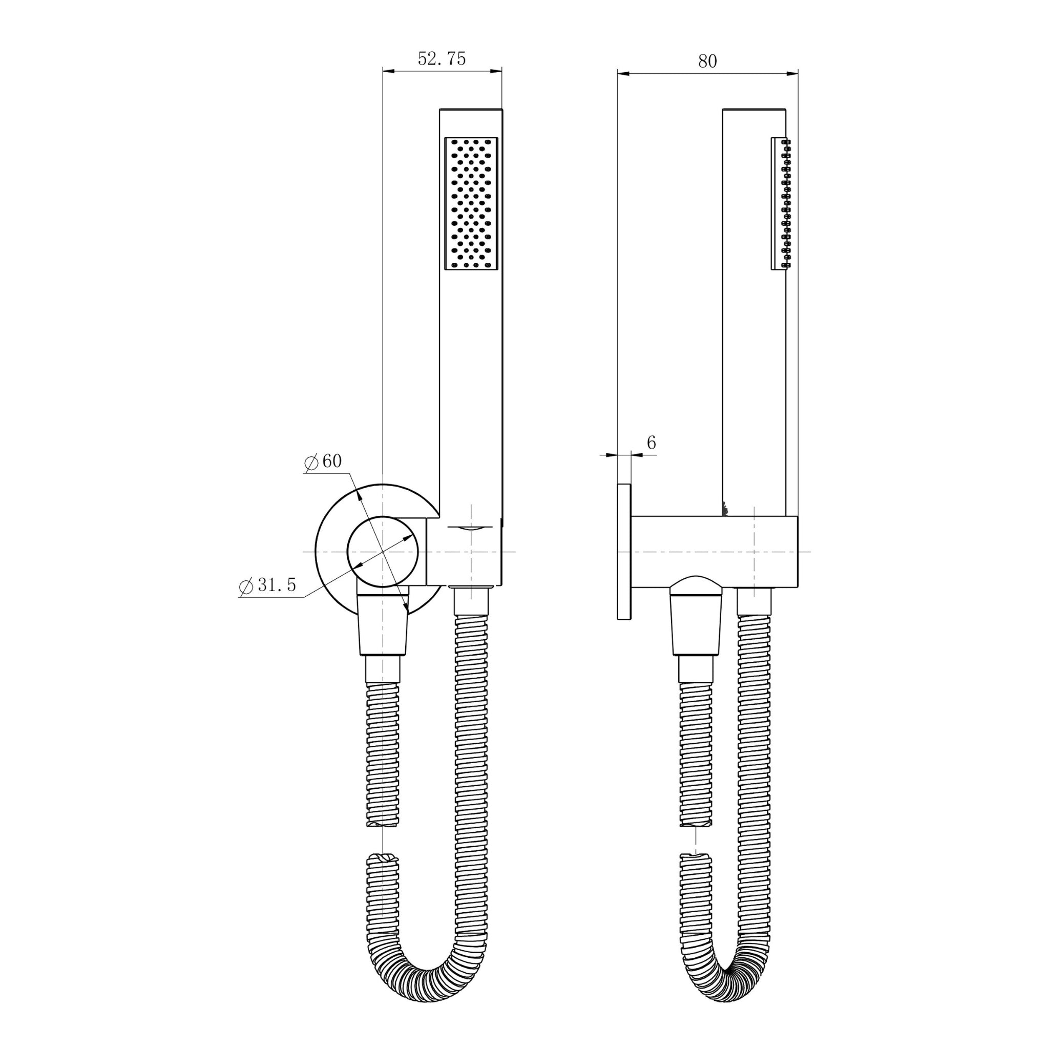 MODERN NATIONAL STAR MINI HAND SHOWER ON BRACKET 265MM DUSK