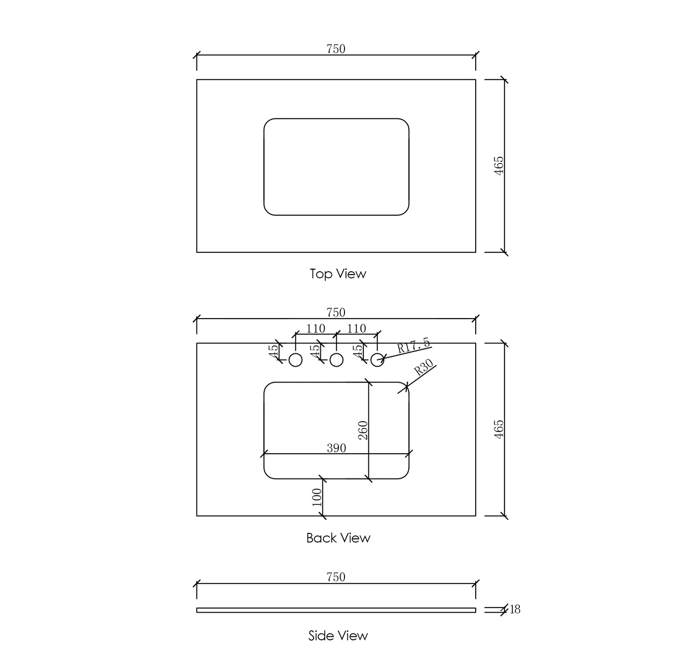 OTTI NATURAL CARRARA WHITE UNDERMOUNT SINGLE VANITY MARBLE STONE TOP (AVAILABLE IN 600MM, 750MM, 900MM AND 1200MM)