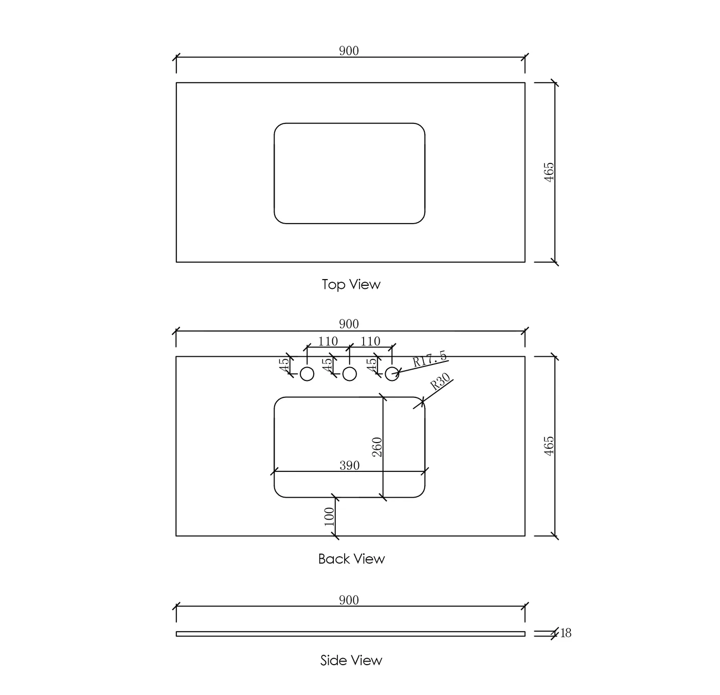 OTTI NATURAL CARRARA WHITE UNDERMOUNT SINGLE VANITY MARBLE STONE TOP (AVAILABLE IN 600MM, 750MM, 900MM AND 1200MM)