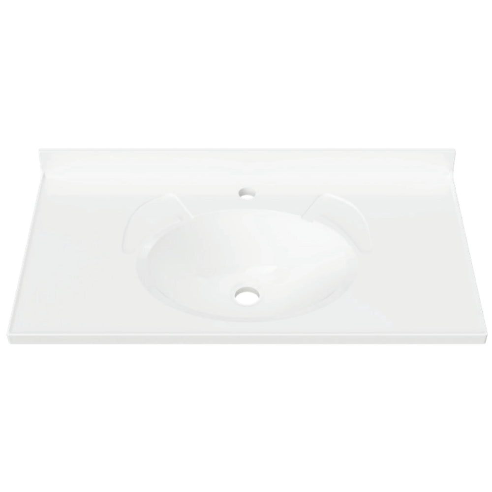 DUROCLASS SUPREME GLOSS WHITE SINGLE BOWL UNDERMOUNT VANITY TOP (MULTIPLE SIZES AVAILABLE)
