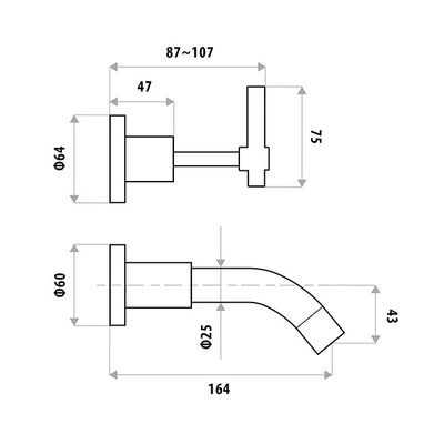 LINKWARE SABINE LEVER BATH SET 165MM CHROME