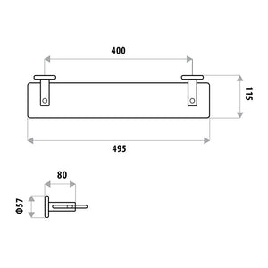 LINKWARE SABINE GLASS SHELF CHROME