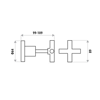 LINKWARE SABINE WALL TOP ASSEMBLY CHROME