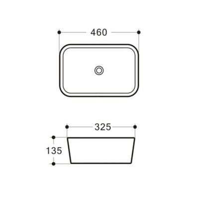 RIVA SANDY ABOVE COUNTER BASIN GLOSS WHITE 460MM